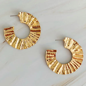 Adele Crinkle Hoop Earrings