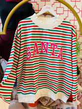 Load image into Gallery viewer, Santa Stripe Pullover