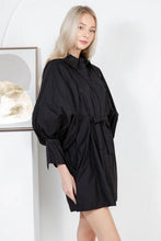 Load image into Gallery viewer, Balloon Sleeve Shirt Dress w/ Waist Tie REMI245
