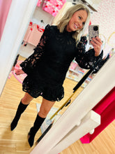 Load image into Gallery viewer, Sarah Black Lace Dress