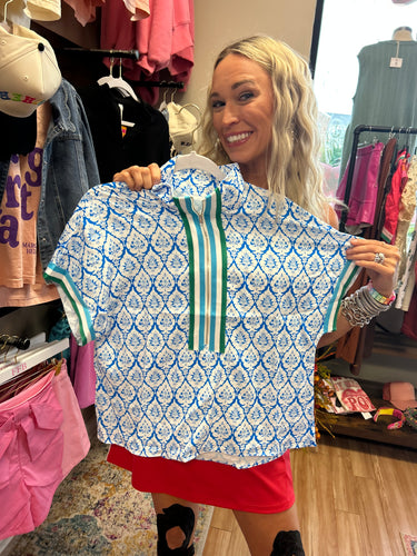 Hazel Damask Top