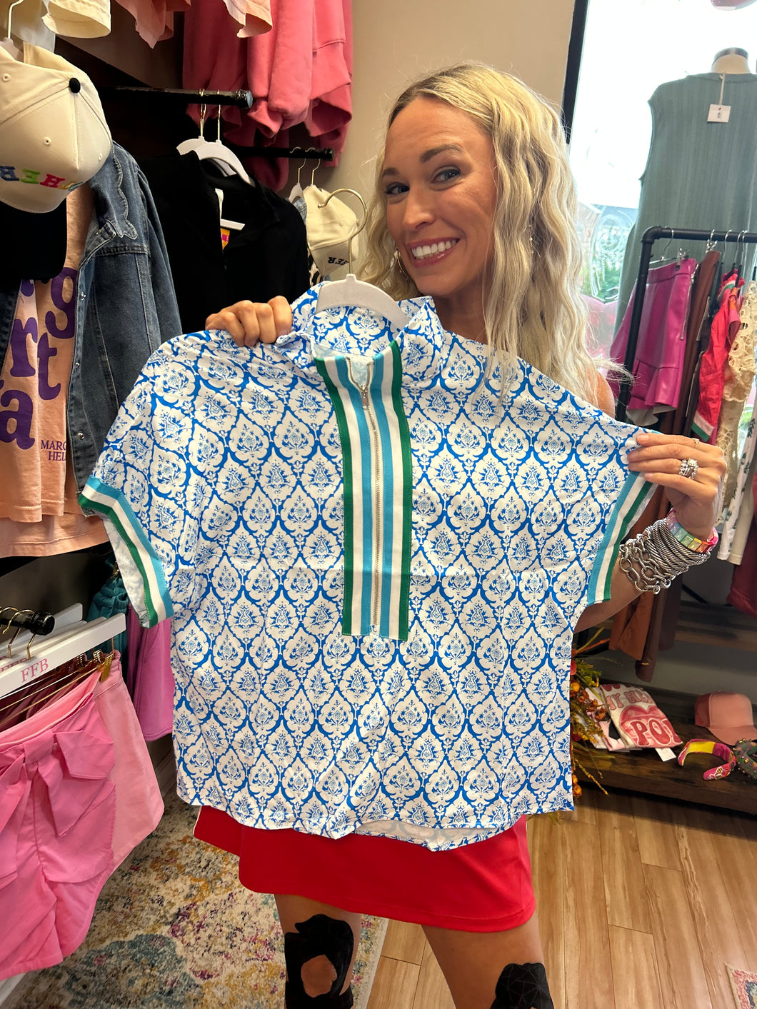 Hazel Damask Top