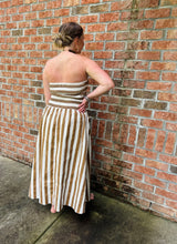Load image into Gallery viewer, Arnett Ruched Strapless Maxi Dress