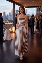 Load image into Gallery viewer, Arnett Ruched Strapless Maxi Dress