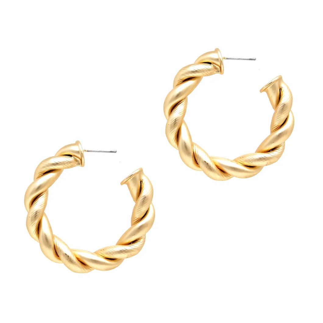 Riley Braided Gold Hoops