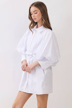 Load image into Gallery viewer, Balloon Sleeve Shirt Dress w/ Waist Tie REMI245