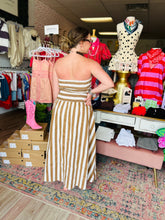 Load image into Gallery viewer, Arnett Ruched Strapless Maxi Dress