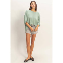 Load image into Gallery viewer, Relaxed High-Low Batwing Sleeve Top