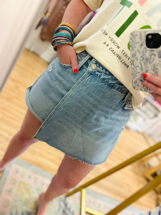 Lacy Denim Skort