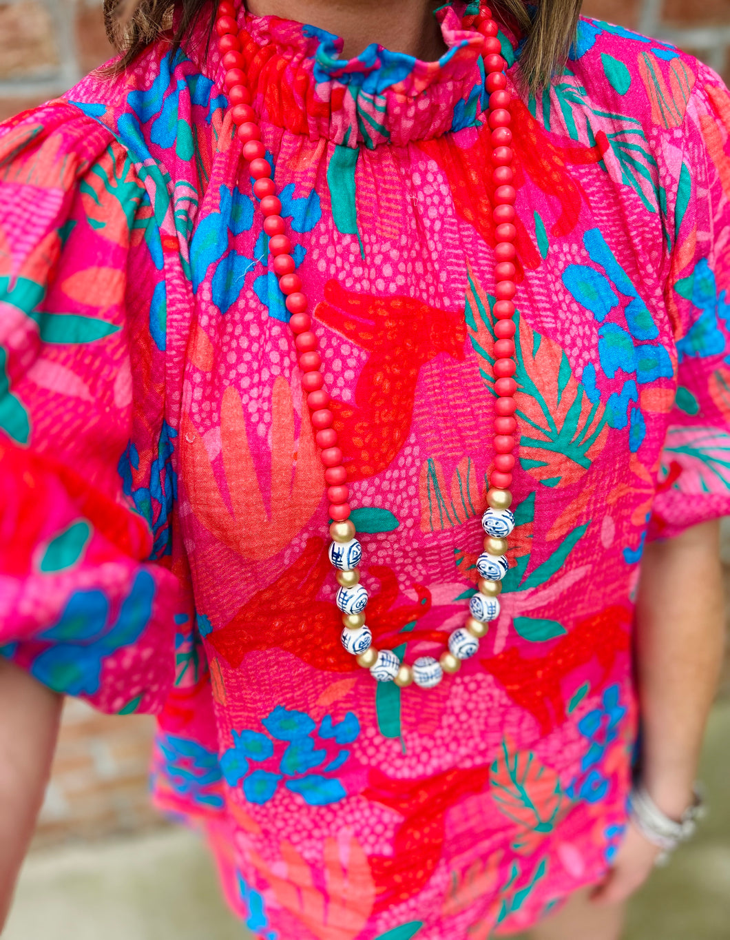 Adeline Long Pink Necklace