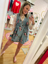 Load image into Gallery viewer, Elsie Floral Denim Romper