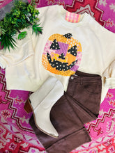 Load image into Gallery viewer, Patchwork Jack-o’-lantern Midi Sweatshirt