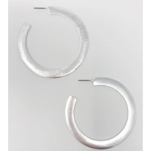 Alma Flat Silver Hoops