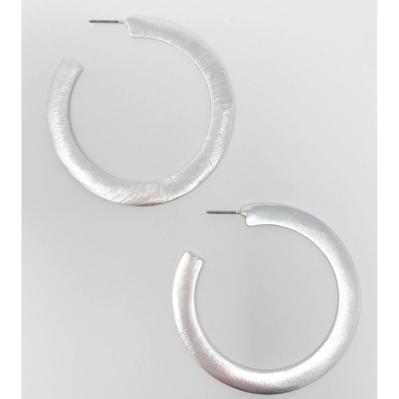 Alma Flat Silver Hoops