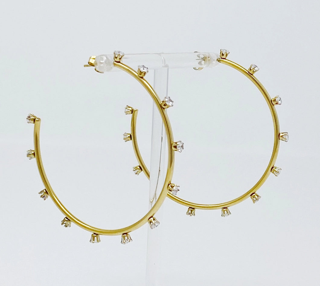Alex Rhinestone Hoops
