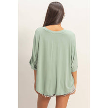Load image into Gallery viewer, Relaxed High-Low Batwing Sleeve Top