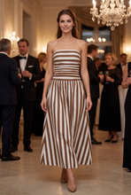 Load image into Gallery viewer, Arnett Ruched Strapless Maxi Dress
