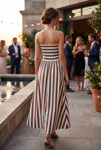 Load image into Gallery viewer, Arnett Ruched Strapless Maxi Dress