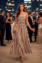 Load image into Gallery viewer, Arnett Ruched Strapless Maxi Dress