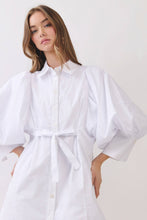 Load image into Gallery viewer, Balloon Sleeve Shirt Dress w/ Waist Tie REMI245