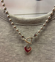 Load image into Gallery viewer, Brushed Heart Toggle Necklace