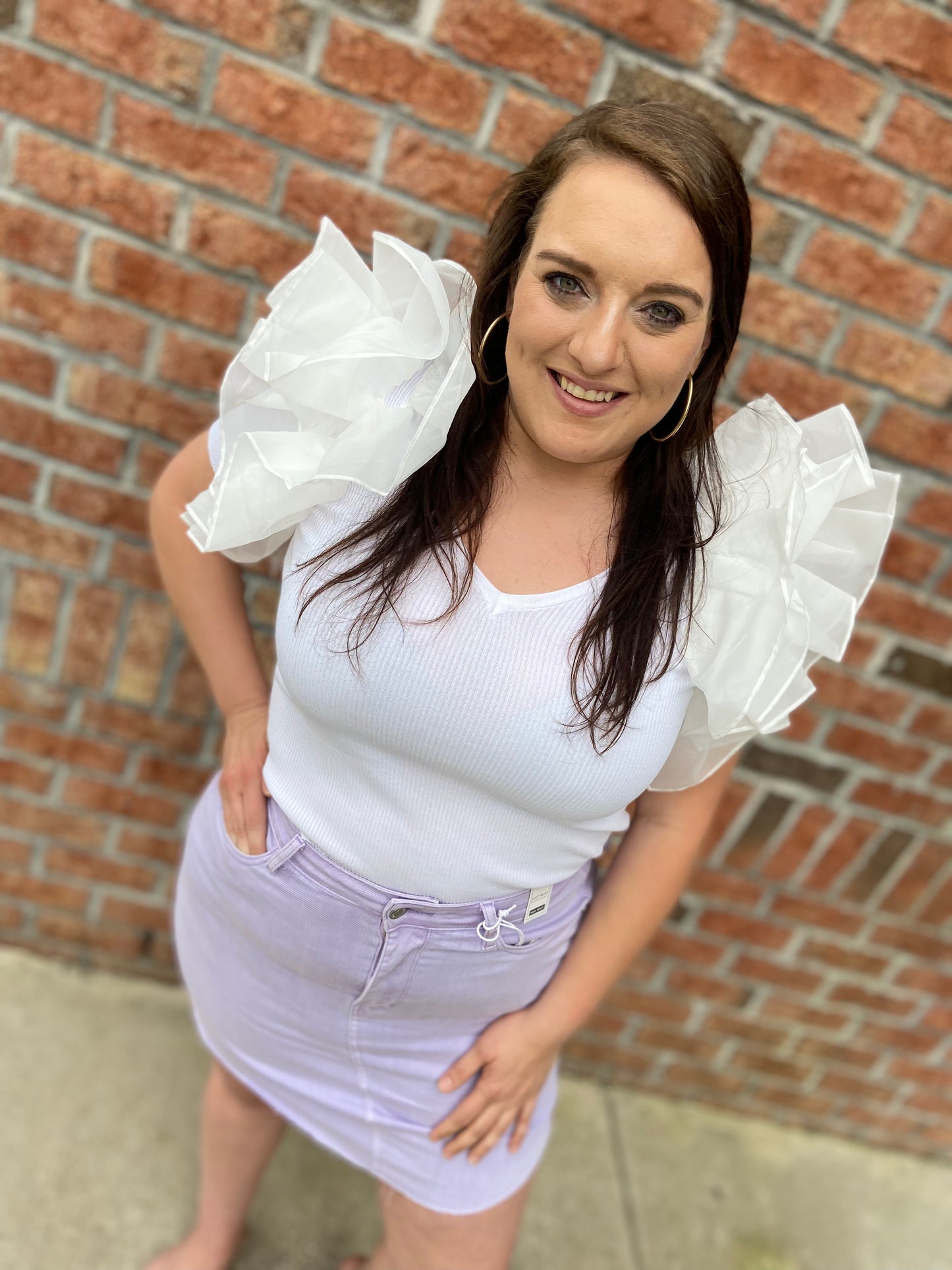 Ava Lavender Denim Skirt